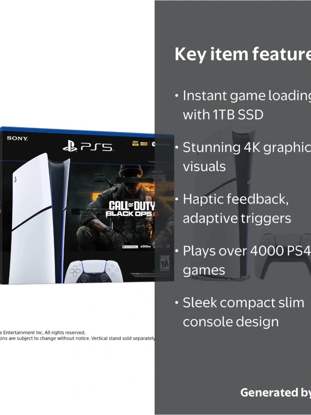Sony PS5 Console Bundle with Call of Duty: Black Ops 6 - White